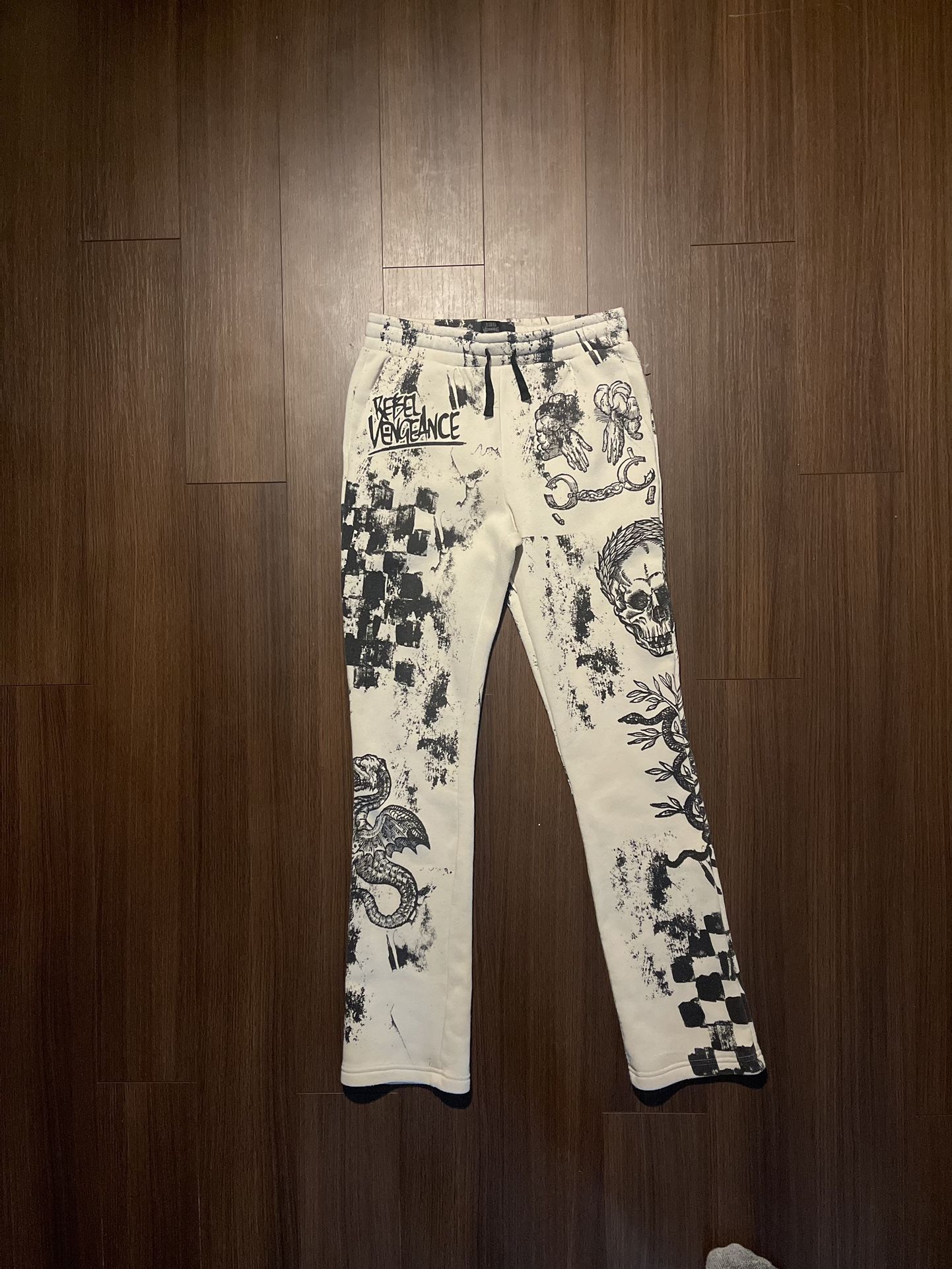 Black And White Rebel Vengeance Sweatpants