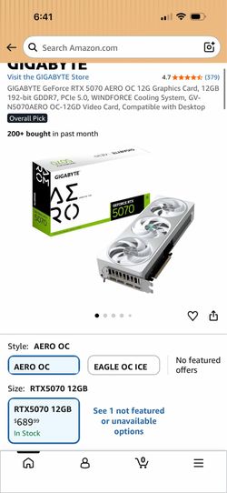 GIGABYTE GeForce RTX 5070 AERO OC 12G