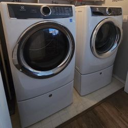 Electrolux Front-Load Washer & Electric Dryer w/ Pedestals