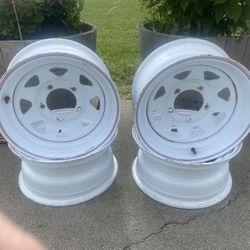 White Wide 15x7 5/5” Bolt Pattern Wheels