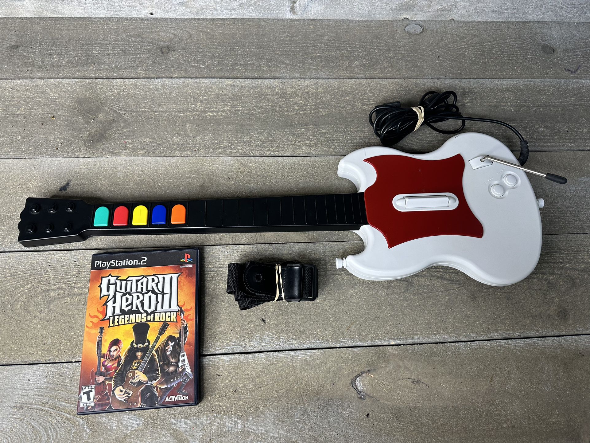 Red Octane PlayStation 2 White Red Guitar Hero 3 SG Wired PS2  95077.805 W/ Game