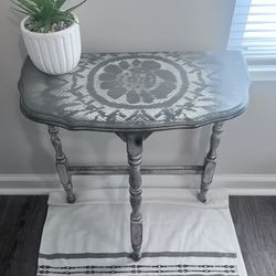 Vintage 28” Tall Straight Back Half Moon Table