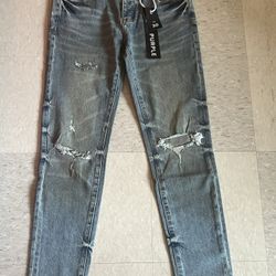 Purple Brand Vintage Blue Distressed Slim Jeans