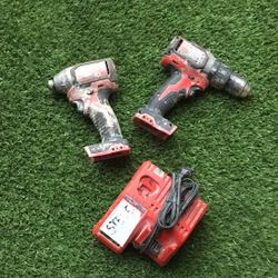 Milwaukee Hammer Drill, Impact Screw Driver, And Charger 