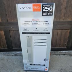 Vissani cools up to 250 sq  ft  6000 btu  portable air conditioner  3in 1 climate control  New