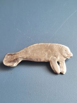 Pewter Finished Metal Manatee Pin