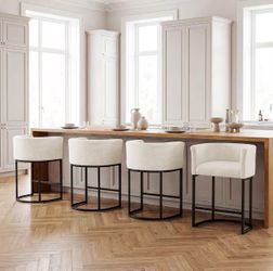 ❤️‍🔥 Chenille Counter Height Bar Stools Set of 4