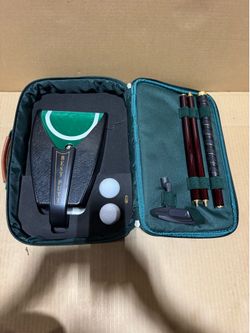 Best Putt Portable Golf Putting Trainer Set Folding Putter Balls Carry Case Complete
