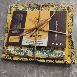 All organic wraps no pesticides from the Hive or the Beeswax Set Of 5 