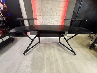 Gaming Desk Black Carbon Fiber