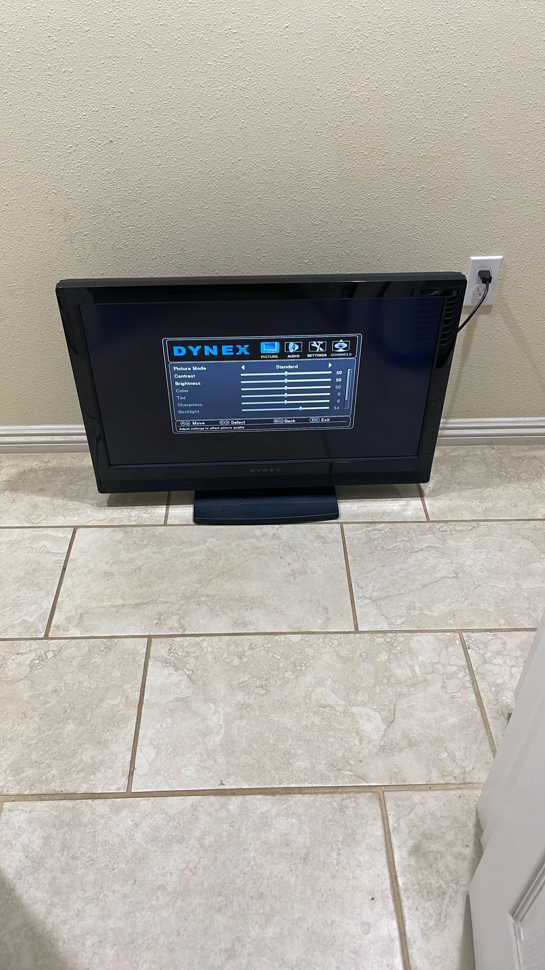 30 Inches Long. 21 Inches Tall. DYNEX TV.
