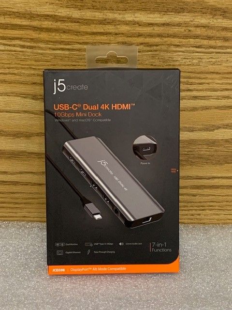 J5create USB-c Dual 4K Hdmi 10Gbps Mini Dock, JCD398 - Grey