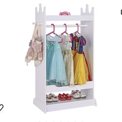 UTEX Kid’s See and Store Dress-up Center, Costume Closet for Kids, Open Hanging Armoire Closet, Pretend Storage Kids, Costume Dresser for Kids Bedroom