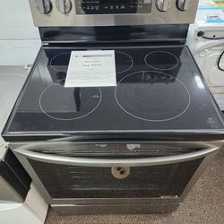 6.3 cu. ft. Smart True Convection InstaView Electric Range Single Oven with Air Fry In Printproof Stainless Steel