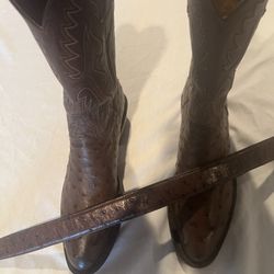 Lucchese Classics Handmade Men’s Cowboy Boots  w/ Belt