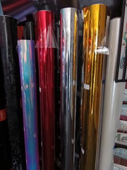 Rainbow red gold silver chrome vinyl wrap by the yard