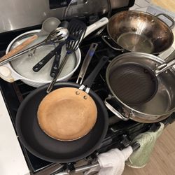 Free Various Pots And Pans With Utensils