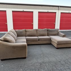 Tan 3 Piece U Shape Sectional Sofa