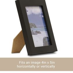 Klikel 4x5 Picture Frame Black - 5x4 Wooden Photo Frame - Made of Real Wood With Glass Photo Protection - Ready For Wall Hanging And Table Standing Di