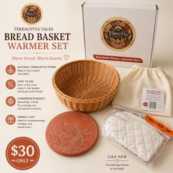 Terracotta Tales Bread Basket Warmer Set – New in Box