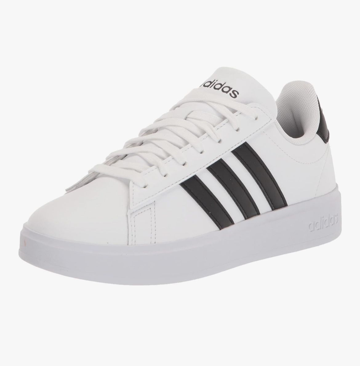 Adidas Size 9 Women's Grand Court 2.0 Leather Tennis Shoe, White/Black/Black, NEW