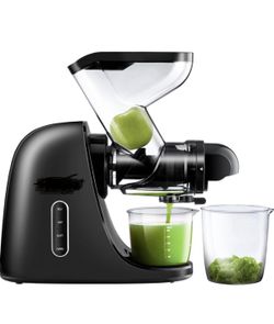 Juicer Machines, 3'' Wide Feed Chute Cold Press Juicer, Extractor de Jugos y Vegetales,High Juice Yield Masticating Juicers,Black