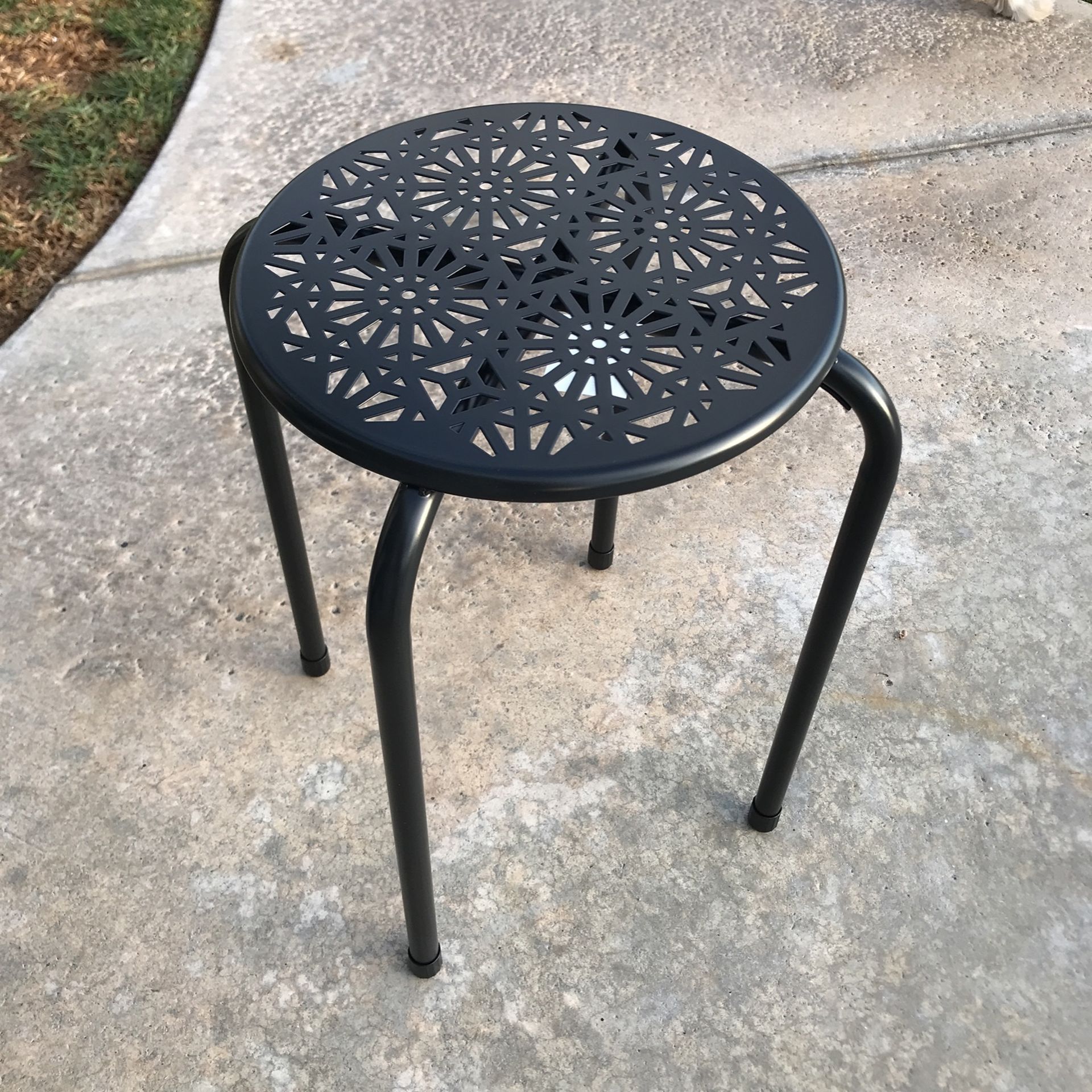 Stool , Floral Pattern , 18” Tall , 12” Seat , Stackable , Poker , Gathering , Fire Pit , Outdoor , Party , Kids , Located In LaHabra Ca . $5 Ea