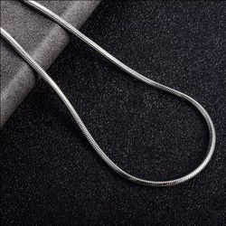 New Square Snake Chain Necklace Silver Color for Men Women'S Fashion Jewelry accessories