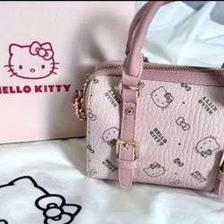 Hello Kitty Large Capacity Pink Faux Leather Satchel 