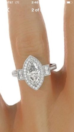 VINTAGE ANTIQUE MARQUIS SHAPED WOMANS RING SIZE 8 STAMPED 925