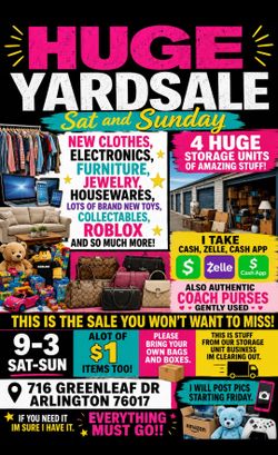 Giant Yard sale tons of new stuff