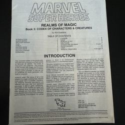 1986 Marvel Realms of Magic/Book 3: Codex of Characters & Creatures TSR