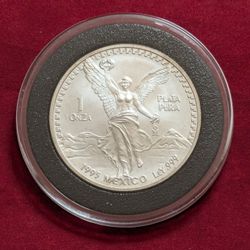 1993 Libertad Mexican Silver .999 coin 1oz. 
