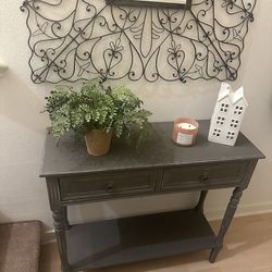 Grey console table -32” tall