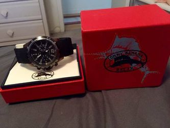 Tommy Bahama RELAXmo Men's RLX1184 Banana Pilot Black Dial Brown Accents Chronograph Watch