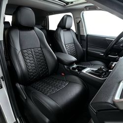 Custom Leather Seat Covers for Toyota Tacoma 2024-2025 Full Set Black