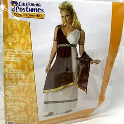 GENUINE CALIFORNIA COSTUMES 5 PC ROMAN EMPRESS GODDESS DRESS SIZE LARGE (10-12)