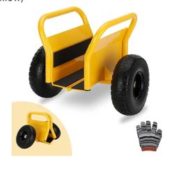 New Heavy Duty Panel Dolly Slab Dolly Two Comfortable Handles 10 Inch Solid Rubber Tires Supports Up to 1000 Pounds All Terrain Movement Ideal for Hea