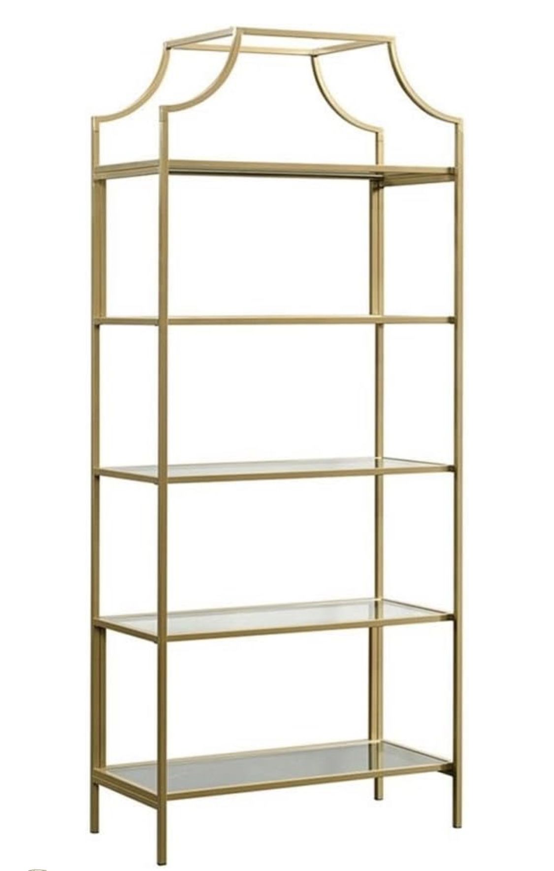 Metal Shelf Bookcase in Satin Gold Finish Wedding Party Decor Backdrop $140 obo