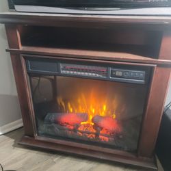 Duraflame 31.5-Inches W Cherry Free standing Infrared quartz Flat wall Electric Fireplace
