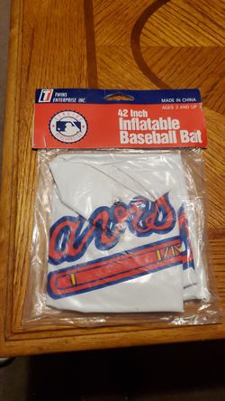 Vintage Atlanta Braves 42" Inflatable Baseball Bat New 1996