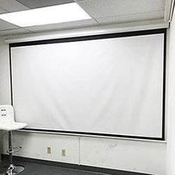 (NEW) $60 Manual 100” 16:9 Projector Screen Manual Pull Down Matte White Viewing Area: 87x49” 