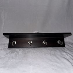 Brown hook shelf