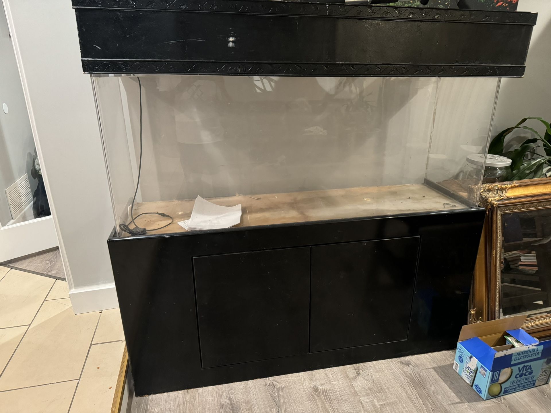 120 gallon acrylic fish tank , stand and canopy