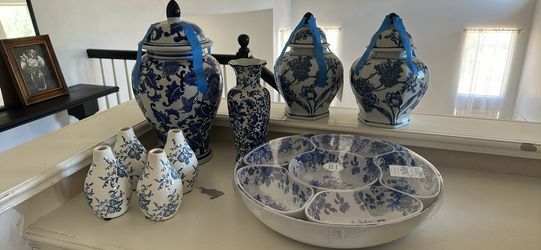Blue and white vases