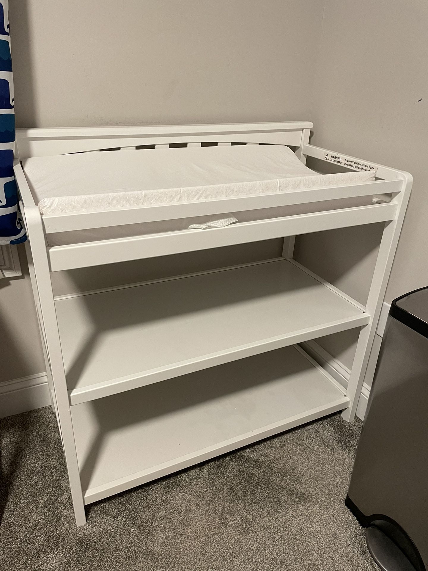 White Changing Table With Pad
