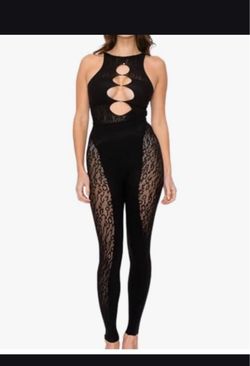 Women's sleeveless mesh jumpsuit