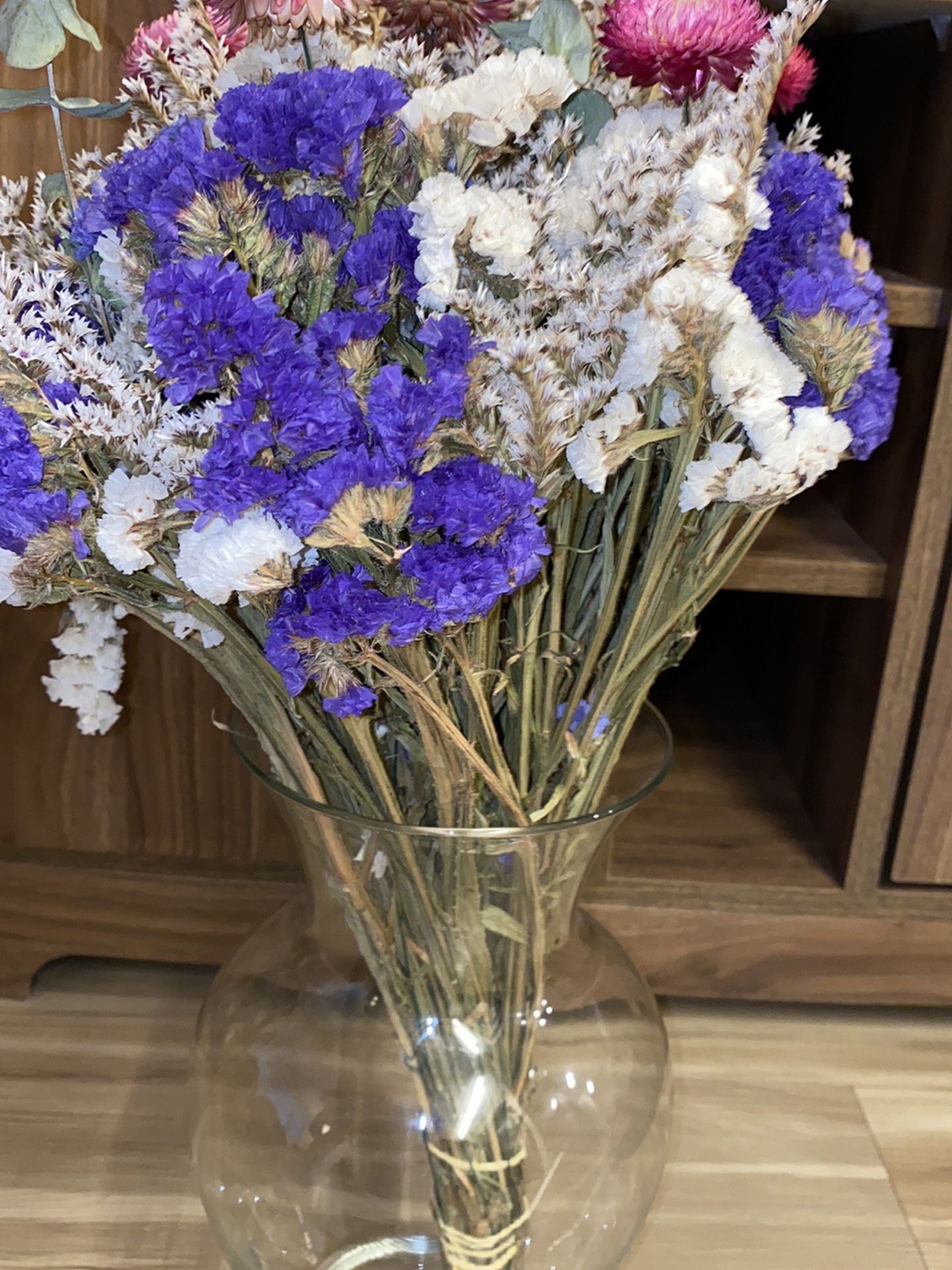 Glass Vase With Dried Flowers