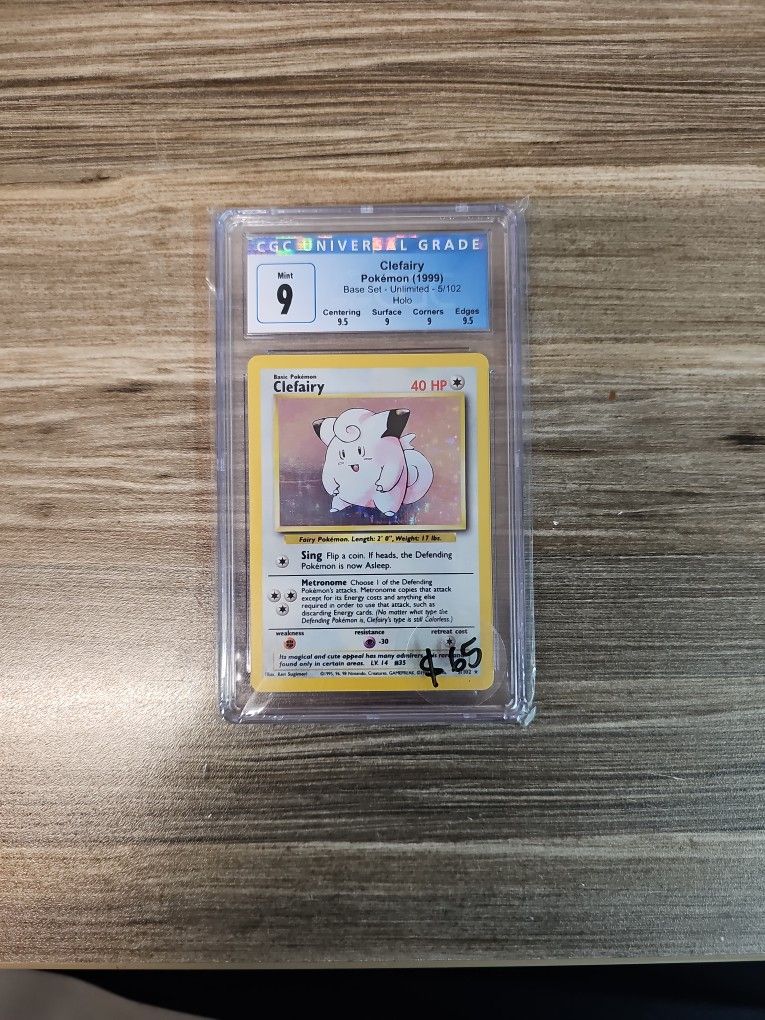 Clefairy #5 Base Set Unlimited Cgc 9