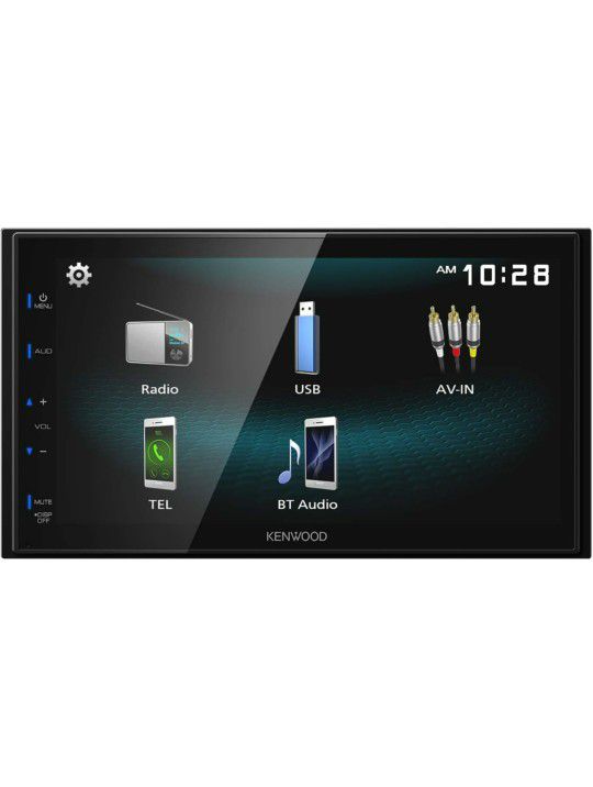 KENWOOD DMX125BT 6.8 Inch LCD Touchscreen Digital Media Car Stereo, Bluetooth Audio and Hands Free Calling, Double Din, USB, Rear Camera Input, AM/FM 